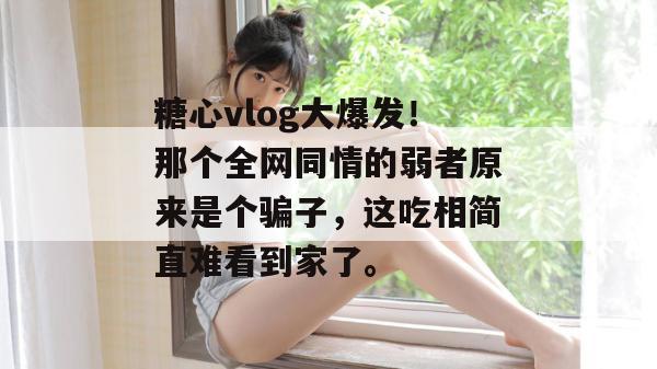 糖心vlog大爆发！那个全网同情的弱者原来是个骗子，这吃相简直难看到家了。